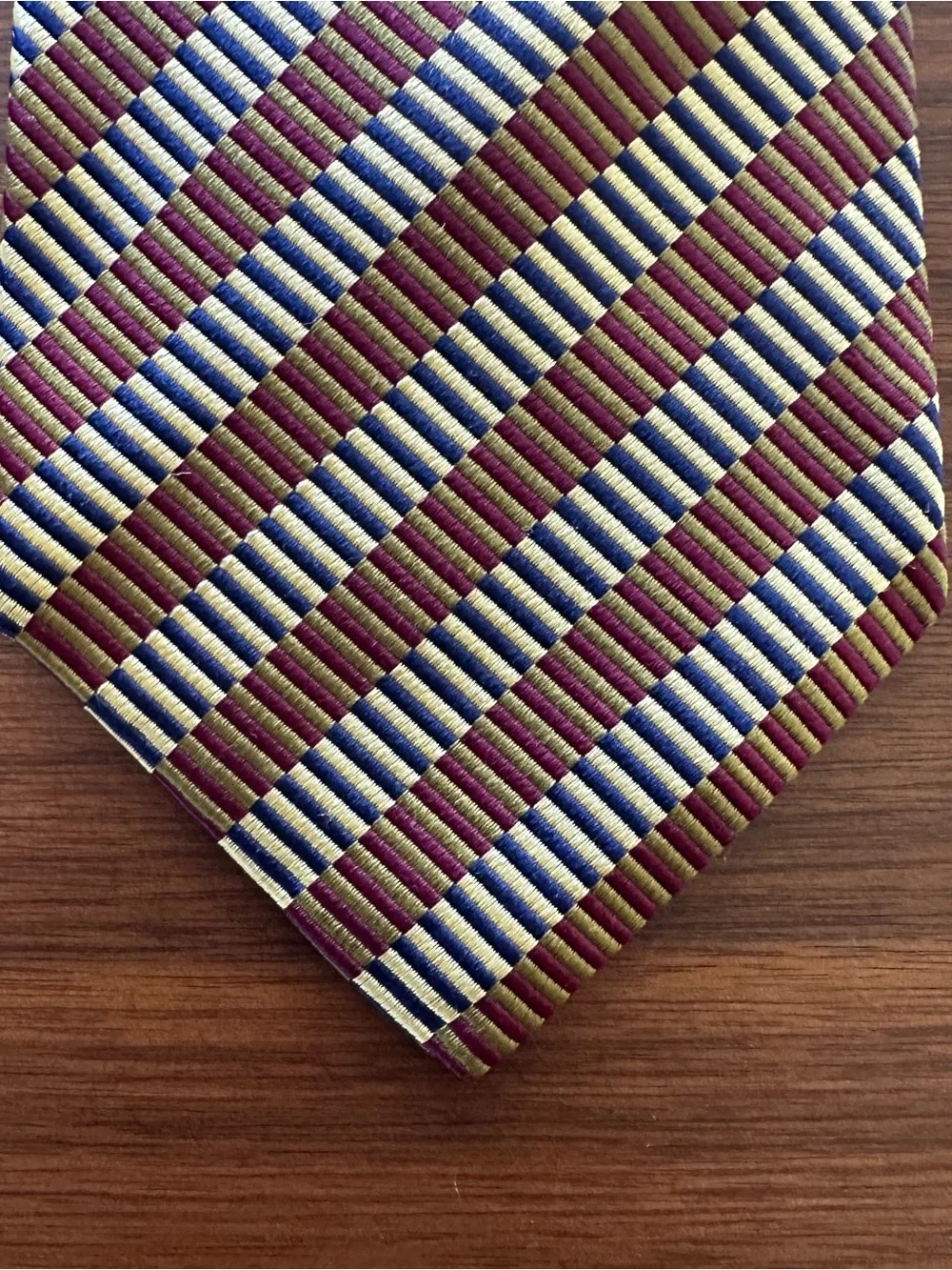 Burberry by Drakes Striped Burgundy, Navy & Cream Men's Tie